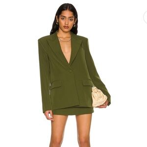 Revolve Camila Coelho Morena Blazer Set Green Sz Small